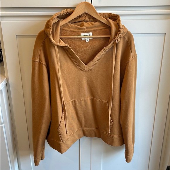 Pact Tops - Pact Organic Cotton Hoodie Cropped Pullover Light Brown Womens XXL EUC